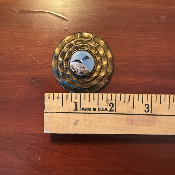 JAJ Pyrex Wildfowl broken China upcycled vintage brooch - Picture 6 of 6